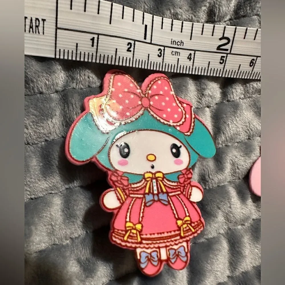My Melody Hair Clips 2 Pcs – Cute Sanrio Acrylic Barrettes with Pink Bow